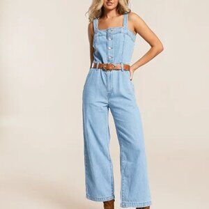 Levis Drea denim jumpsuit overalls romper womens medium lightwash crop